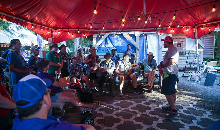 Volunteers during a session