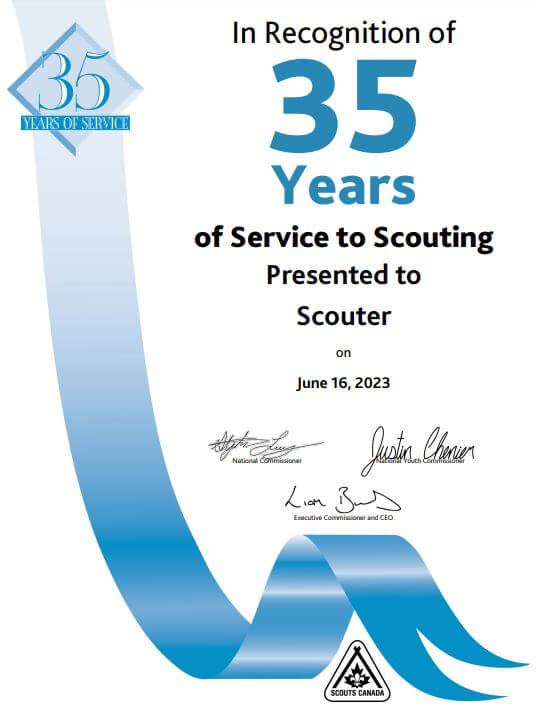 Years of service certificate
